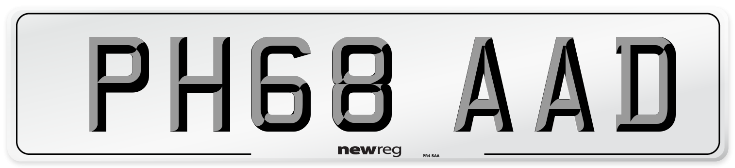 PH68 AAD Number Plate from New Reg